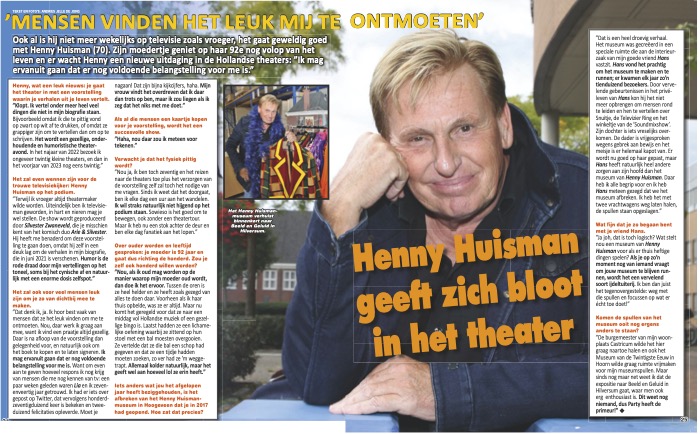 Party: "Het gaat geweldig goed met Henny Huisman!"