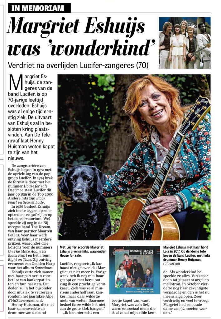 Telegraaf: Margriet Eshuijs was 'wonderkind'.
